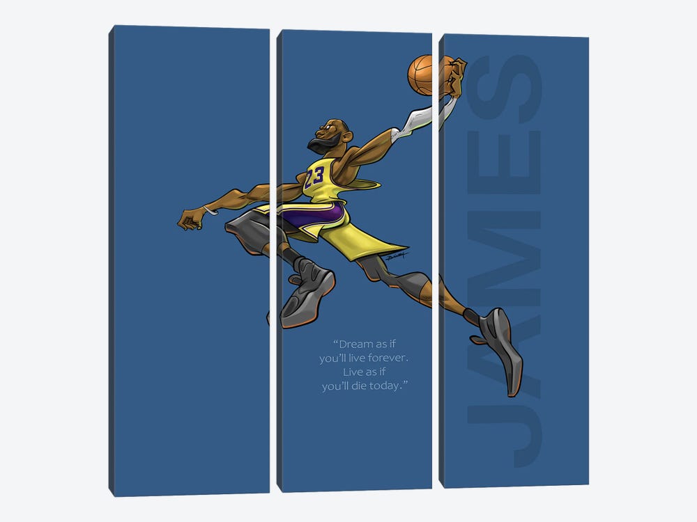 LeBron James "Dream" by Andrew Bailey 3-piece Canvas Print