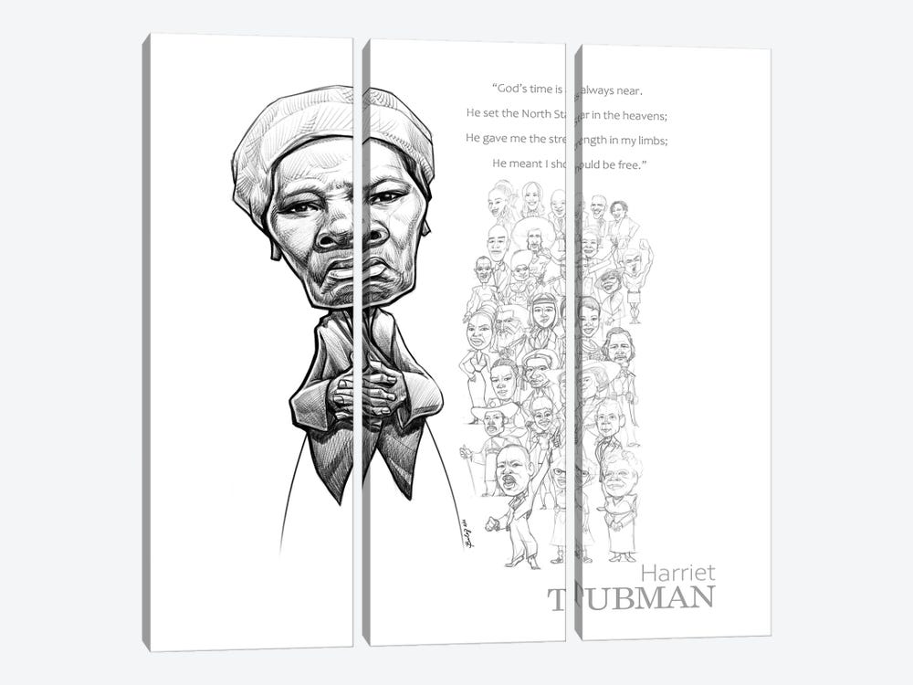 Harriet Tubman by Andrew Bailey 3-piece Canvas Art Print