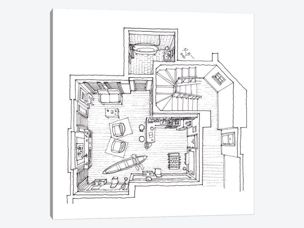 Joey And Chandler's Apartment From Friends by BKArtchitect 1-piece Canvas Wall Art
