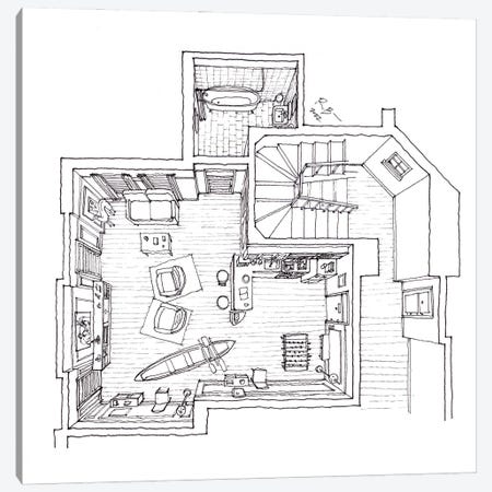 Joey And Chandler's Apartment From Friends Canvas Print #BKA15} by BKArtchitect Canvas Art Print