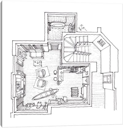 Joey And Chandler's Apartment From Friends Canvas Art Print - Friends