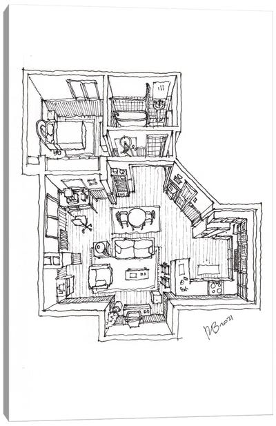 Seinfleld's Apartment Canvas Art Print - Sitcoms & Comedy TV Show Art