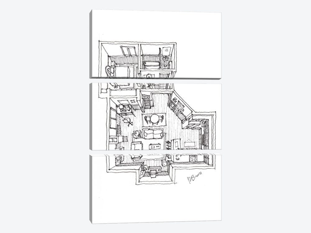 Seinfleld's Apartment by BKArtchitect 3-piece Canvas Print