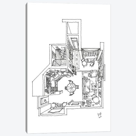 Monica And Rachel Apartment From Friends Canvas Print #BKA17} by BKArtchitect Art Print