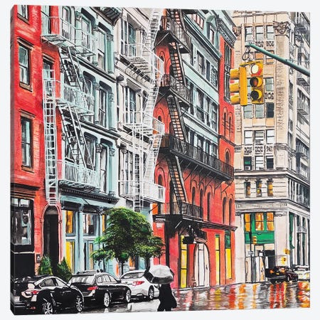 New York Rainy Afternoon Canvas Print #BKA2} by BKArtchitect Canvas Artwork
