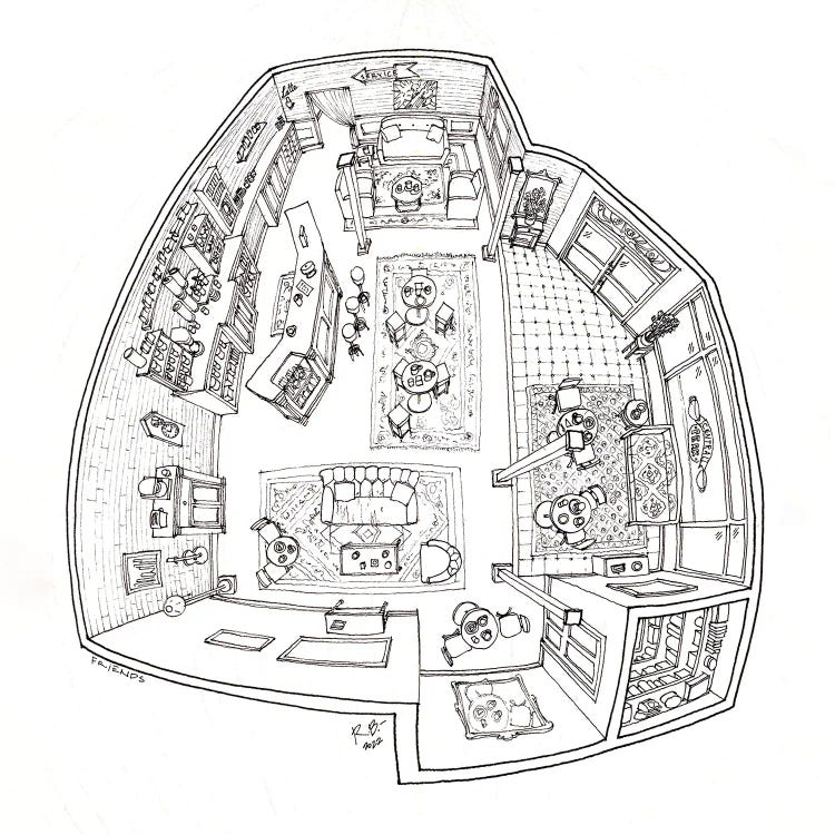 Central Perk Fish Eye From Friends by BKArtchitect wall art