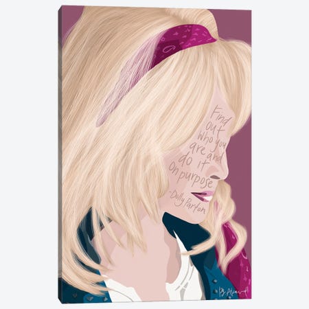 Dolly Parton Canvas Print #BKD16} by Bec Akard Canvas Wall Art