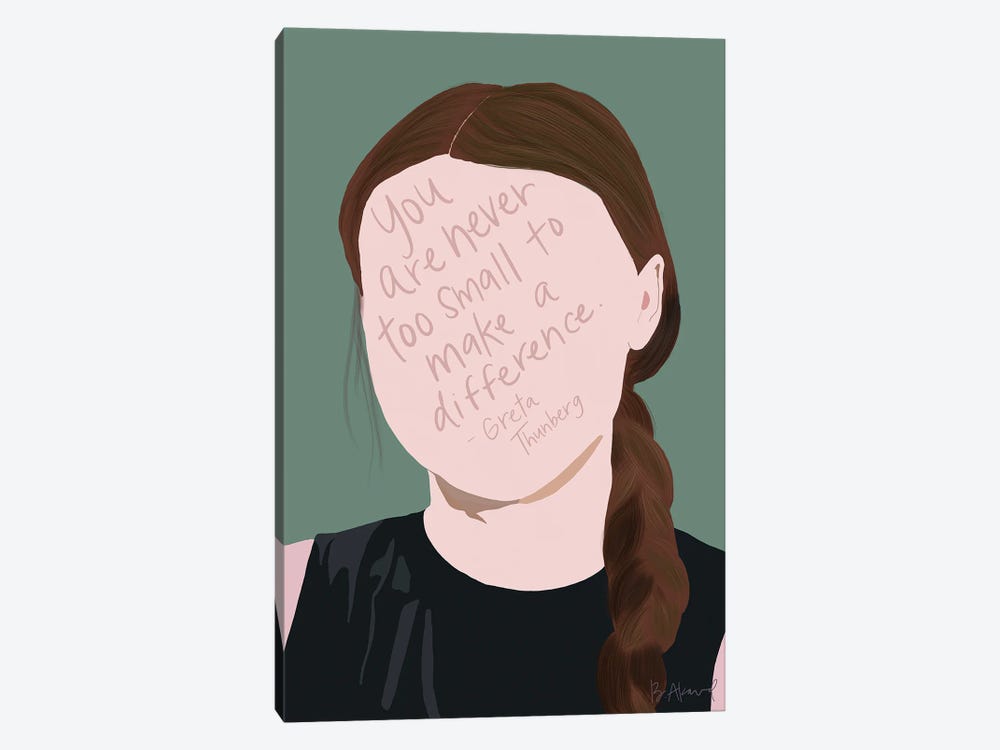 Greta Thunberg by Bec Akard 1-piece Canvas Artwork