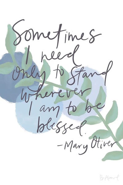 Mary Oliver Blessed by Bec Akard art print