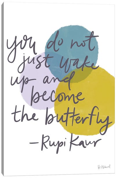 Rubi Kaur Butterfly Canvas Art Print - Literature Art