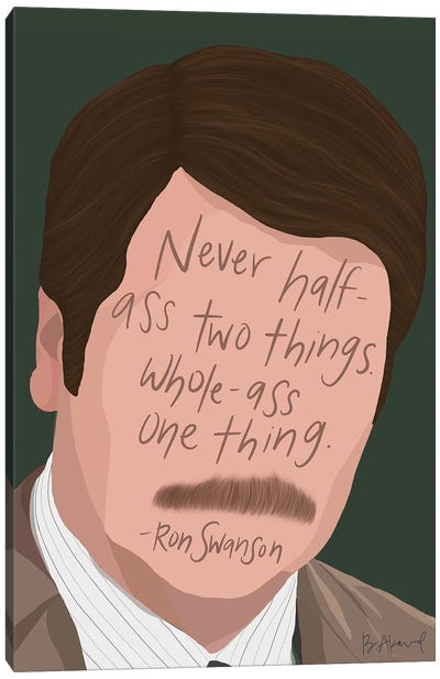 Ron Swanson Canvas Art Print - Sitcoms & Comedy TV Show Art