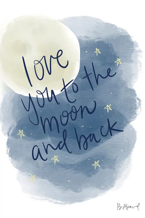 Love You To The Moon by Bec Akard wall art