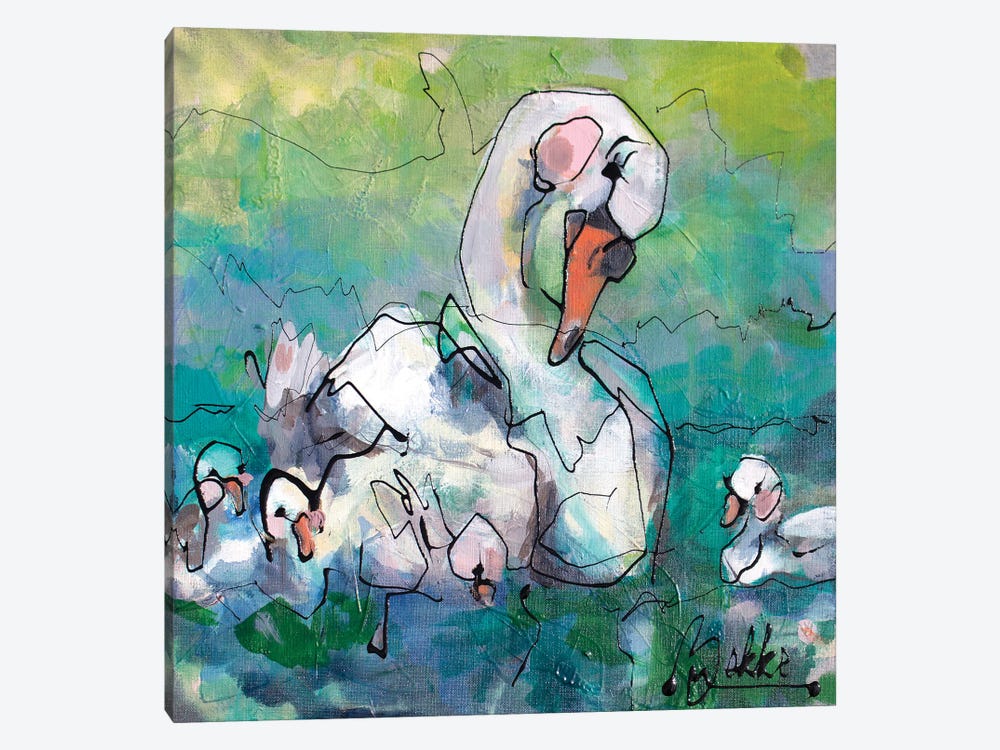 Swan Fam by Marieke Bekke 1-piece Art Print