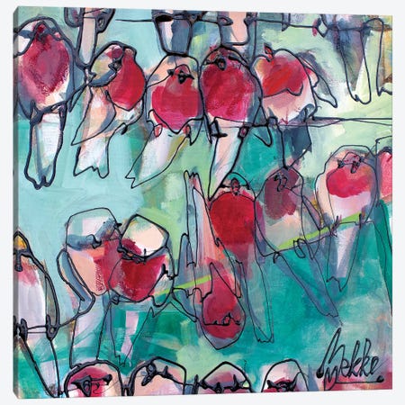 Fourty Robins Canvas Print #BKE7} by Marieke Bekke Art Print