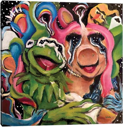 Muppets Dreaming Canvas Art Print - Pig Art