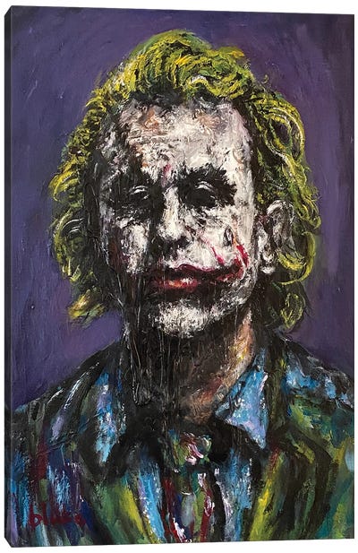 Joker - Heath Canvas Art Print - Heath Ledger