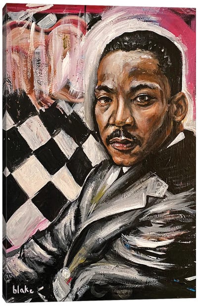 MLK In Contemplation Canvas Art Print - Martin Luther King Jr.
