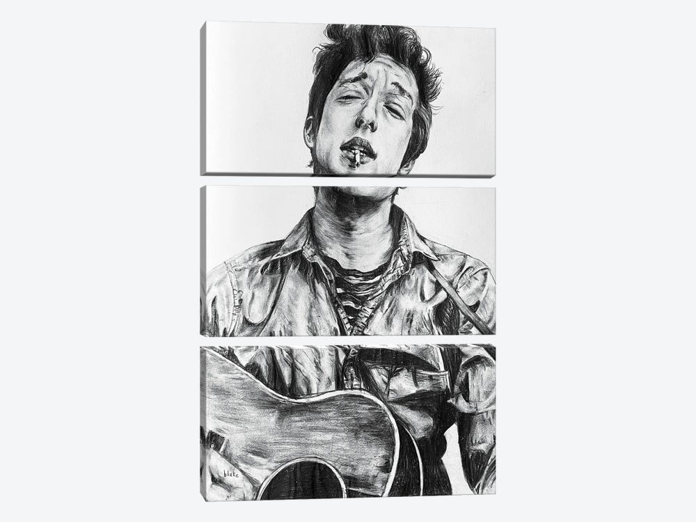 Acoustic Dylan by Blake Munch 3-piece Canvas Print