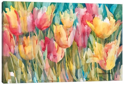 Pastel Tulips Canvas Art Print - Annelein Beukenkamp