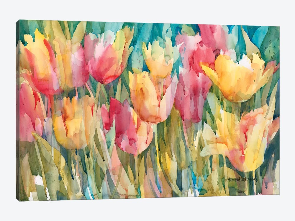 Pastel Tulips by Annelein Beukenkamp 1-piece Art Print