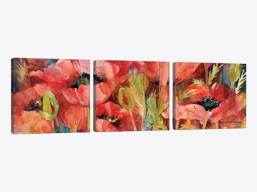Petals On Parade by Annelein Beukenkamp 3-piece Canvas Wall Art