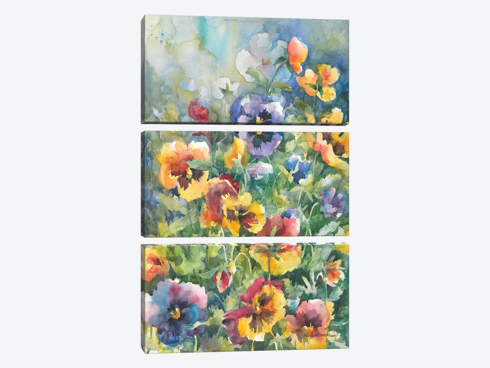 Picture Perfect Pansies by Annelein Beukenkamp 3-piece Canvas Print