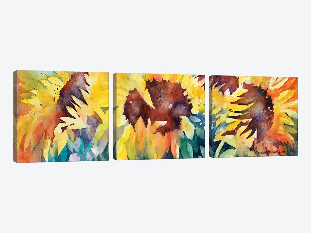 Row Of Sun by Annelein Beukenkamp 3-piece Canvas Print