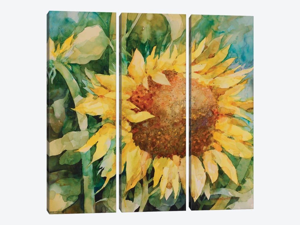 Sunflower by Annelein Beukenkamp 3-piece Canvas Art Print