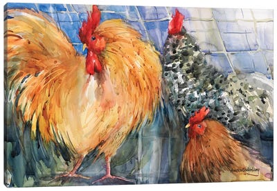 Three Crowns Canvas Art Print - Chicken & Rooster Art
