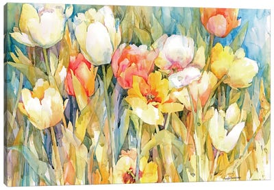 Tulip Team Canvas Art Print - Annelein Beukenkamp