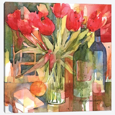 Bottles & Blooms Canvas Print #BKK21} by Annelein Beukenkamp Canvas Print