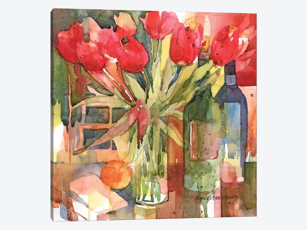 Bottles & Blooms by Annelein Beukenkamp 1-piece Canvas Art Print
