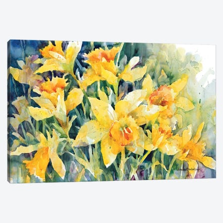 Daffodil Party Canvas Print #BKK40} by Annelein Beukenkamp Art Print