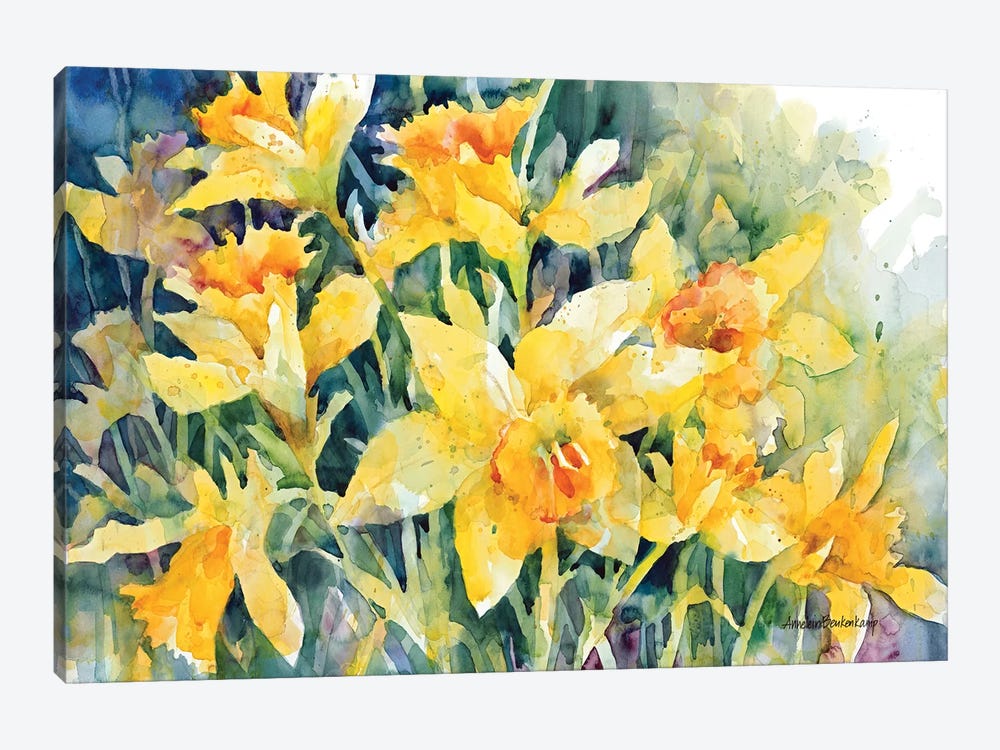 Daffodil Party by Annelein Beukenkamp 1-piece Canvas Art
