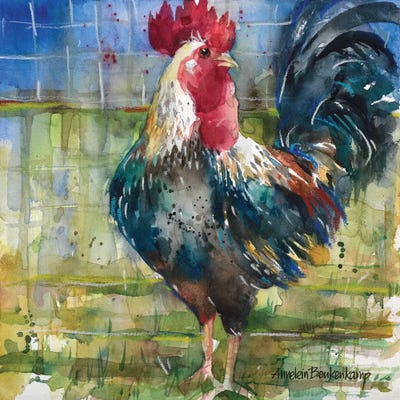Fenced Fowl by Annelein Beukenkamp acrylic art print