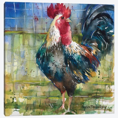 Fenced Fowl Canvas Print #BKK48} by Annelein Beukenkamp Canvas Print