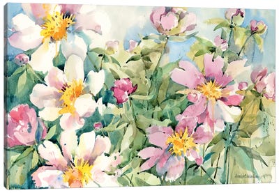 Palette Of Peonies Canvas Art Print - Annelein Beukenkamp