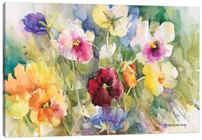 Pansies Posing Canvas Art Print - Wildflowers