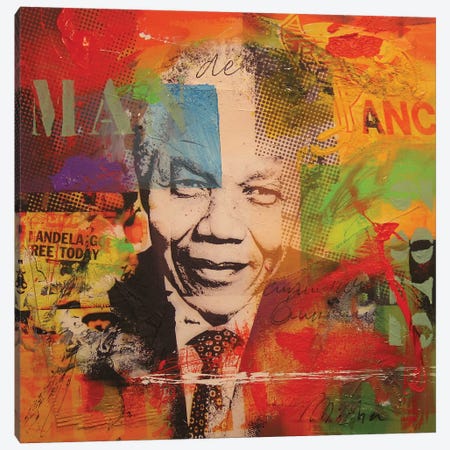 Mandela Canvas Print #BKR36} by Micha Baker Canvas Wall Art