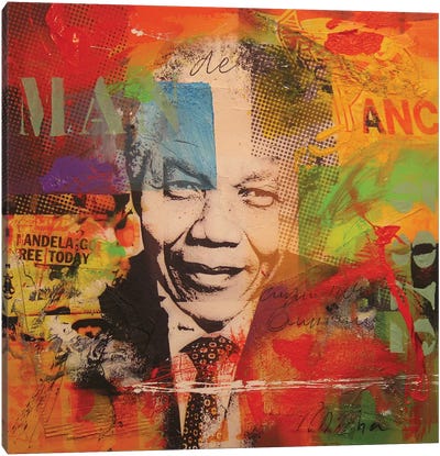 Mandela Canvas Art Print - Vibrant Rebellion