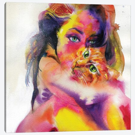 Cat Soup Canvas Print #BKT123} by Swartz Brothers Art Canvas Artwork