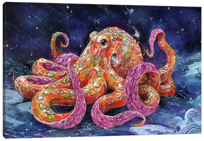 Poisonous Bubblegum Canvas Art Print - Octopi