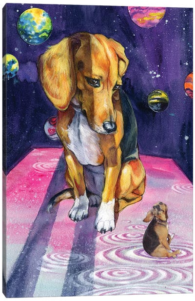 Self Reflection Canvas Art Print - Beagle Art