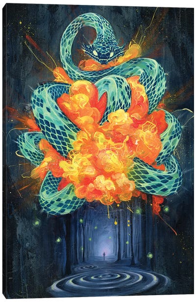 Cold Constrictor Canvas Art Print - Psychedelic Animals