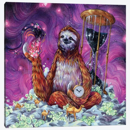 Time Master Poop Sloth Canvas Print #BKT21} by Swartz Brothers Art Canvas Art