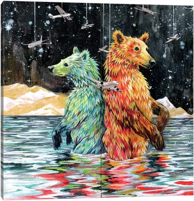 Bear Back Canvas Art Print - Psychedelic Animals