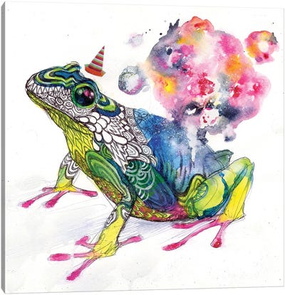 Party Frog Canvas Art Print - Frog Art