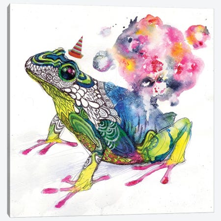Party Frog Canvas Print #BKT63} by Swartz Brothers Art Canvas Wall Art