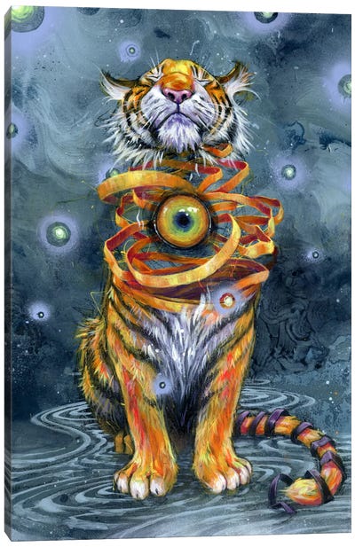 Eyes Wide Shut Canvas Art Print - Psychedelic Animals