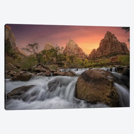 Sunrise at Court of the Patriarchs Canvas Print #BKY109} by Steve Berkley Canvas Print